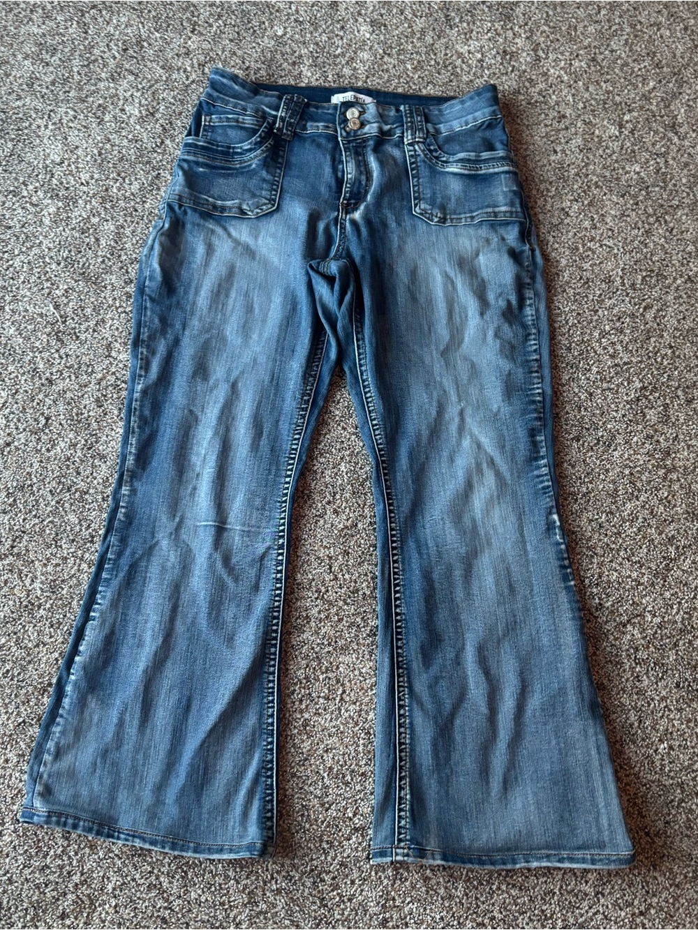 Telepatia Y2K Flare Bell Bottom Stretch Jeans Size 17/33